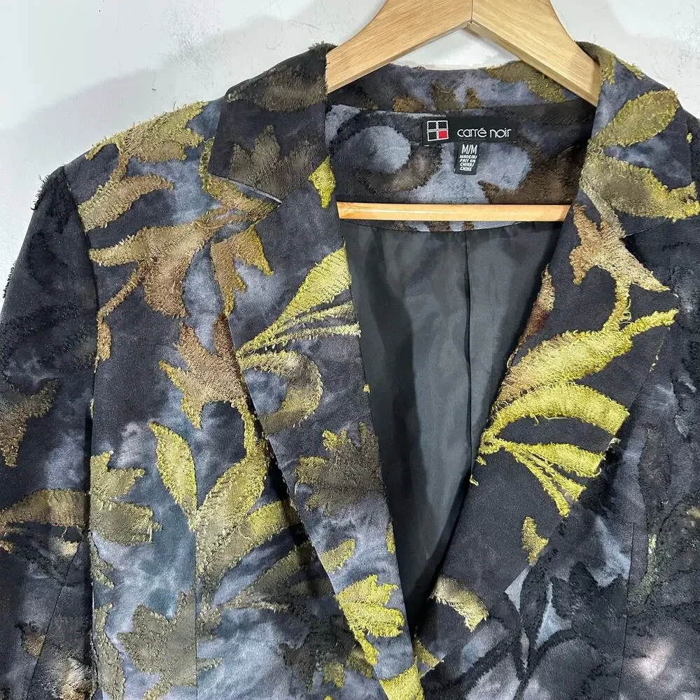 CARRE NOIR dark floral fairycore grunge blazer jacket womans‎ Medium - Picture 4 of 7